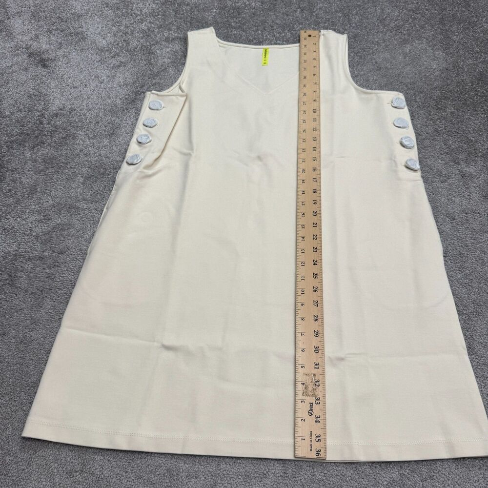 Betabrand Admiral Button Shift Dress Womens XL Ivory Sleeveless Pockets NWT - Picture 11 of 16